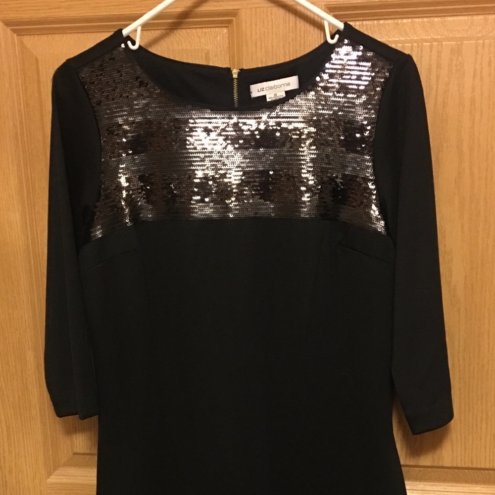 Liz Claiborne Black Sequined Party Dress